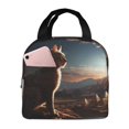 thumbnail image 1 of Lsque Pyramid Desert Cat Pattern Lunch Bag Women/Men Insulated Lunch Box,Small Leakproof Cooler Food Lunch Containers Reusable High Capacity Lunch Tote Bags, 1 of 6
