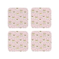 thumbnail image 1 of Lsque Queen For Rabbit Pattern 4" Drink Coasters Set of 4, PVC Leather Absorbent Coasters, Table Coaster Set Decorative Coffee Cup Coasters Housewarming Gift -Square, 1 of 6