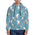 thumbnail image 1 of Lsque Rabbit And Balloon Pattern Casual Men's Hoodie,Hooded Sweatshirt with Kangaroo Pocket,Pullover Hoodie-Small, 1 of 7