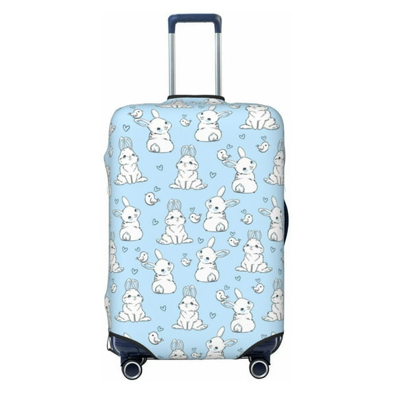 Lsque Rabbit And Bird Printed Luggage Cover, Travel Luggage Protector,Scratch and Dirt Resistant, Fits 18-32 Inch Luggage -