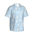 thumbnail image 1 of Lsque Rabbit And Bird pattern Hawaiian Shirt for Men, Unisex Summer Beach Casual Short Sleeve Button Down Shirts-, 1 of 9