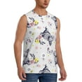 thumbnail image 1 of Lsque Rabbit And Butterfly Print Men's Cotton Blend Sleeveless Muscle Shirts (S-3XL)- Moisture Wicking, Odor Protection, UPF 30+,Small, 1 of 8