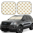 thumbnail image 1 of Lsque Rabbit And Carrot 2 PCS Windshield Sun Shade | CarFoldable Window Covers | Car Accessories Reflect UV for Universal Cars SUV Truck | Large, 1 of 7