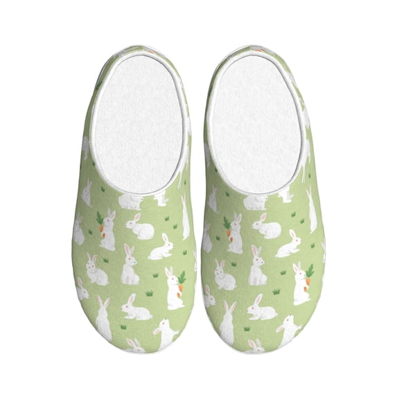 Lsque Rabbit And Carrot (2) Pattern Womens Comfort Cotton on Scuff With Memory Foam and Anti-skid Sole Slipper-42/43