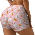 thumbnail image 1 of Lsque Rabbit And Carrot Pattern High Waisted Biker Shorts for Women-Tummy Control Fitness Athletic Workout Running Yoga Gym Shorts,Moisture-Wicking-Large, 1 of 9