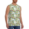 thumbnail image 1 of Lsque Rabbit And Carrot Print Men's Cotton Blend Sleeveless Muscle Shirts (S-3XL)- Moisture Wicking, Odor Protection, UPF 30+,3X-Large, 1 of 8