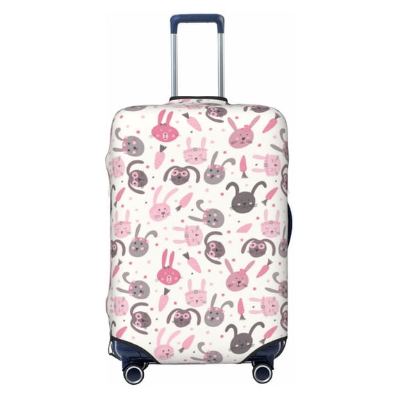 Lsque Rabbit And Carrot Printed Luggage Cover, Travel Luggage Protector,Scratch and Dirt Resistant, Fits 18-32 Inch Luggage - Large