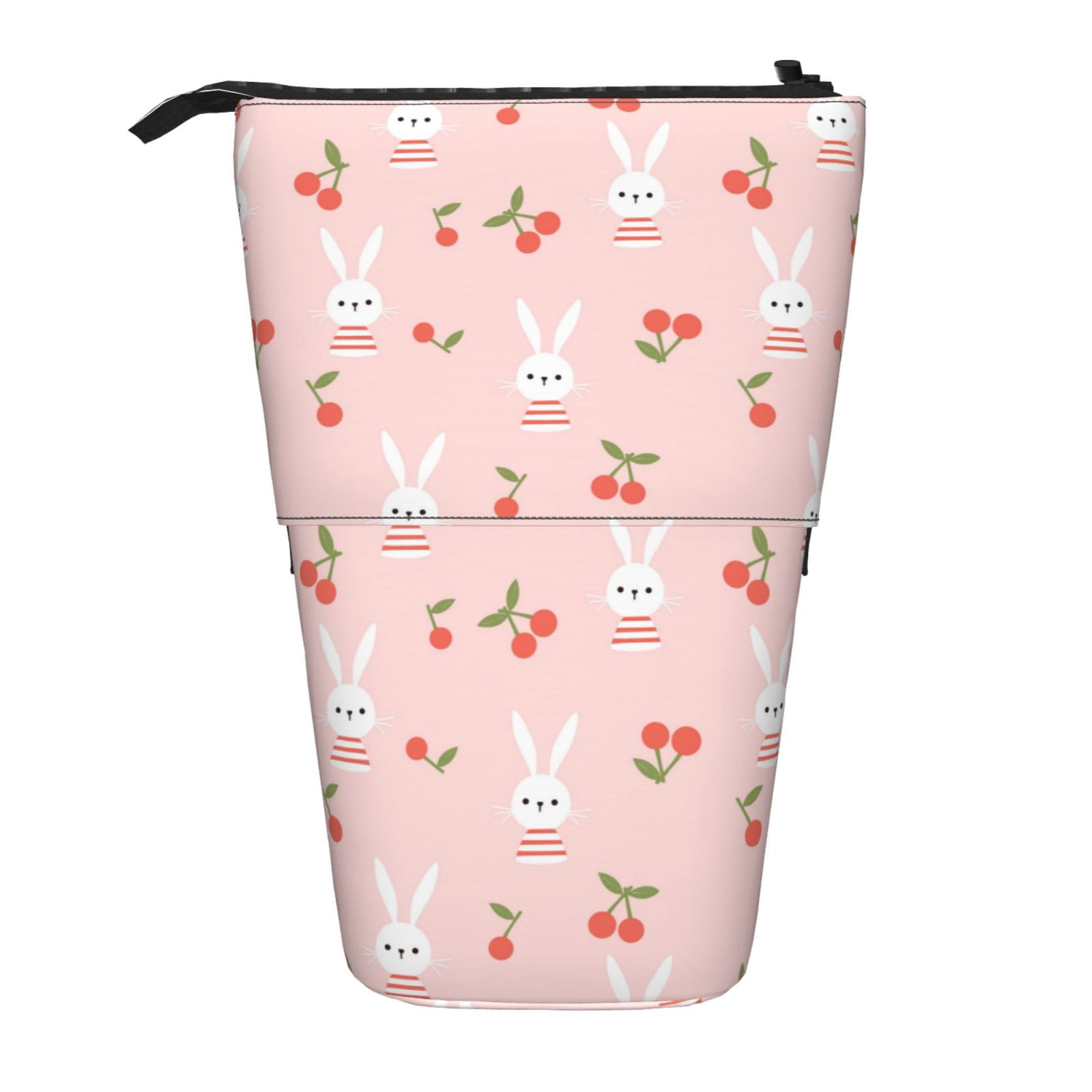 Lsque Rabbit And Cherry Pattern Telescopic Pencil Bag Pen Holder ...