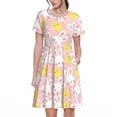 thumbnail image 1 of Lsque Rabbit And Chick Print Women's Casual Dress T-Shirt Summer Short Sleeve Scoop Neck Swing Dresses, 1 of 6