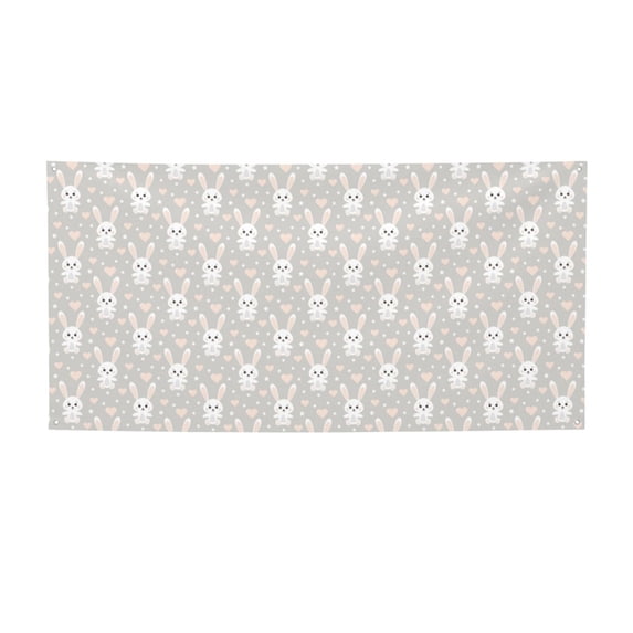 Lsque Rabbit And Heart Pattern Party Banner, Festive Banner , Holiday Celebrations and Events for Carnival Birthday Party Festival Decorations-Medium