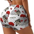 thumbnail image 1 of Lsque Rabbit And Hedgehog Pattern High Waisted Biker Shorts for Women-Tummy Control Fitness Athletic Workout Running Yoga Gym Shorts,Moisture-Wicking-XX-Large, 1 of 9