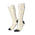 thumbnail image 1 of Lsque Rabbit And Milk Tea Printed Crew Socks Men's Women's LightWeight Thin Casual Calf Socks ,Knee High Socks,Cotton Socks, 1 of 9