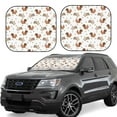 thumbnail image 1 of Lsque Rabbit And Squirrel 2 PCS Windshield Sun Shade | CarFoldable Window Covers | Car Accessories Reflect UV for Universal Cars SUV Truck | Large, 1 of 7