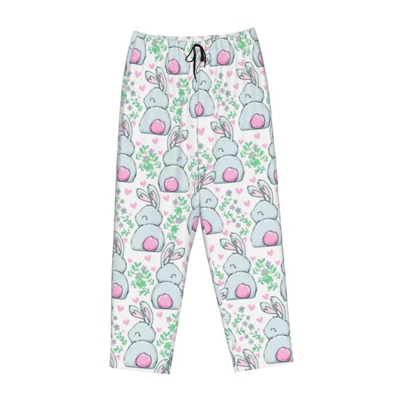 Lsque Rabbit Back View Print Women's Pajama Pants, Lounge Pant - Comfortable Home Wear,Elastic Waistband, Stylish Design-X-Large