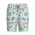thumbnail image 1 of Lsque Rabbit Burger Coffee Mens Sleep Pajama Shorts,Short Pajama Pants, Cotton Ultra-Soft Knit-Small, 1 of 9