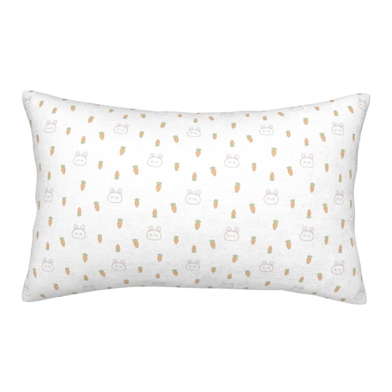 Lsque Rabbit And Carrot Pattern Pillow Case – Soft & Cozy Throw Pillow Cover, Hypoallergenic Cushion Case for Sleeping Women with Envelope Closure-16"x24"