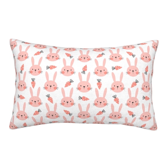 Lsque Rabbit Is And Carrots Pattern Pillow Case – Soft & Cozy Throw Pillow Cover, Hypoallergenic Cushion Case for Sleeping Women with Envelope Closure-20"x30"