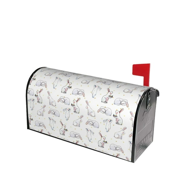 Lsque Rabbit Eating Mailbox Cover Standard Size ,Magnetic Mailbox Covers Post Wraps Letter Box Cover -21x18 in
