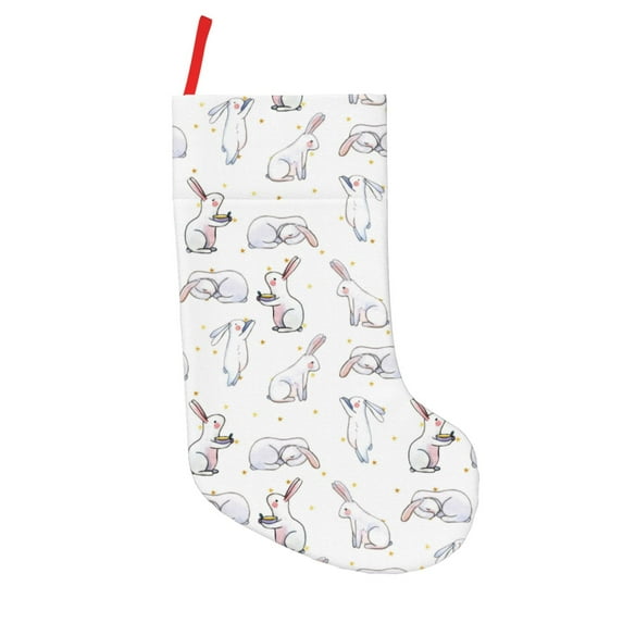 Lsque Rabbit Eating Pattern 18 Inch Christmas Stockings, Festive Holiday Stocking for Christmas Decorations Holiday Decor