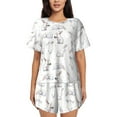 thumbnail image 1 of Lsque Rabbit Eating Women's Short-Sleeved Pajama Set - 2 Piece Soft and Lightweight Sleepwear Set-Small, 1 of 9