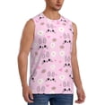 thumbnail image 1 of Lsque Rabbit Face Print Men's Cotton Blend Sleeveless Muscle Shirts (S-3XL)- Moisture Wicking, Odor Protection, UPF 30+,3X-Large, 1 of 8