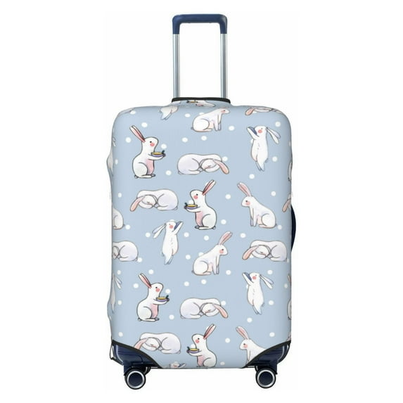 Lsque Rabbit Is Eating Carrots Printed Luggage Cover, Travel Luggage Protector,Scratch and Dirt Resistant, Fits 18-32 Inch Luggage - X-Large