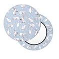 thumbnail image 1 of Lsque Rabbit Is Eating Carrots Round Bar chair cushion covers Velvet Fabric Premium Comfort Protects from Scratches and Stains for 14-17 Inch Chair- 13 inch, 1 of 7