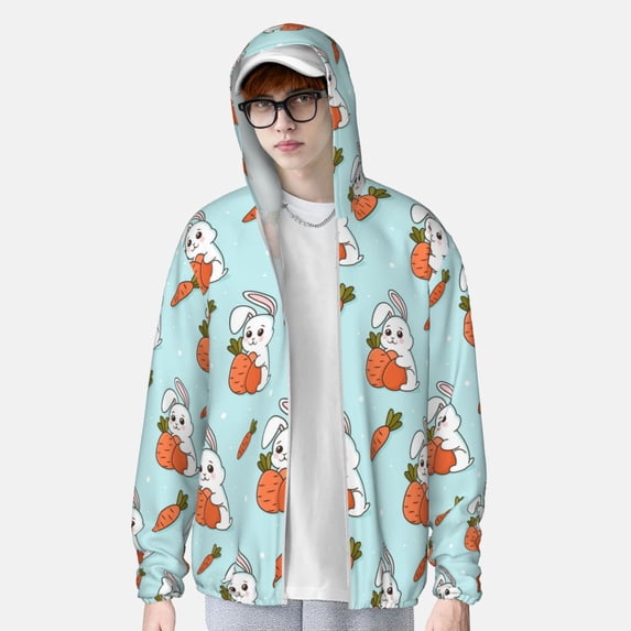 Lsque Rabbit Is Eating Carrots UPF 50+ Lightweight Sun Protection Men's Women's Long Sleeve Shirt, Hoodie Performance -Small