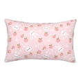 thumbnail image 1 of Lsque Rabbit And Peach Pattern Pillow Case – Soft & Cozy Throw Pillow Cover, Hypoallergenic Cushion Case for Sleeping Women with Envelope Closure-16"x24", 1 of 6