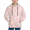 thumbnail image 1 of Lsque Rabbit Sunflower Patten Youth Hoodie Sweatshirt Pullover with Kangaroo Pocket Boys and Girls Hoodie Warm Hoodie for Kids-Large, 1 of 6