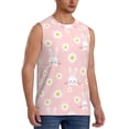 thumbnail image 1 of Lsque Rabbit Sunflower Print Men's Cotton Blend Sleeveless Muscle Shirts (S-3XL)- Moisture Wicking, Odor Protection, UPF 30+,Large, 1 of 8