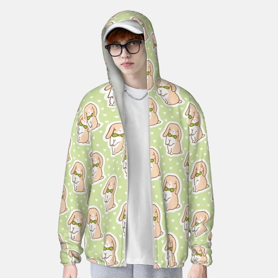 Lsque Rabbit With Tie UPF 50+ Lightweight Sun Protection Men's Women's Long Sleeve Shirt, Hoodie Performance -Medium