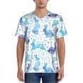 thumbnail image 1 of Lsque Rabbit2 Pattern Mens Polo Golf Shirts Funny Graphics Shorts Sleeve Button Shirts Baseball T-shirt-Large, 1 of 7