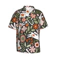 thumbnail image 1 of Lsque Rabbits on Floral pattern Hawaiian Shirt for Men, Unisex Summer Beach Casual Short Sleeve Button Down Shirts-X-Large, 1 of 9