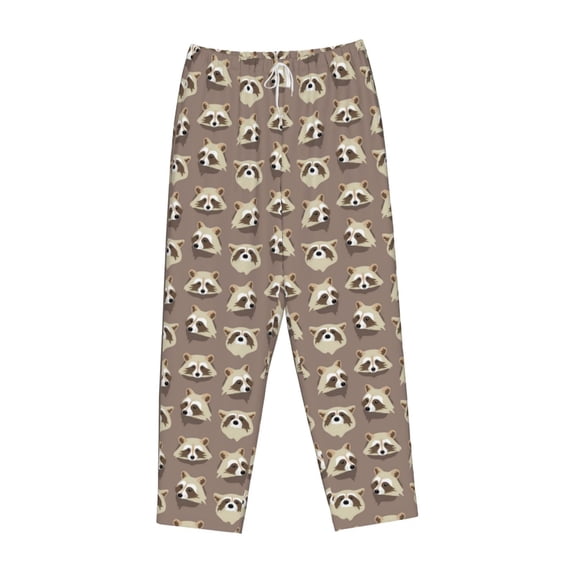 Lsque Raccoon Print Women's Pajama Pants, Lounge Pant - Comfortable Home Wear,Elastic Waistband, Stylish Design-Small