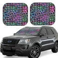 thumbnail image 1 of Lsque Rainbow Animal Skin 2 PCS Windshield Sun Shade | CarFoldable Window Covers | Car Accessories Reflect UV for Universal Cars SUV Truck | Large, 1 of 7