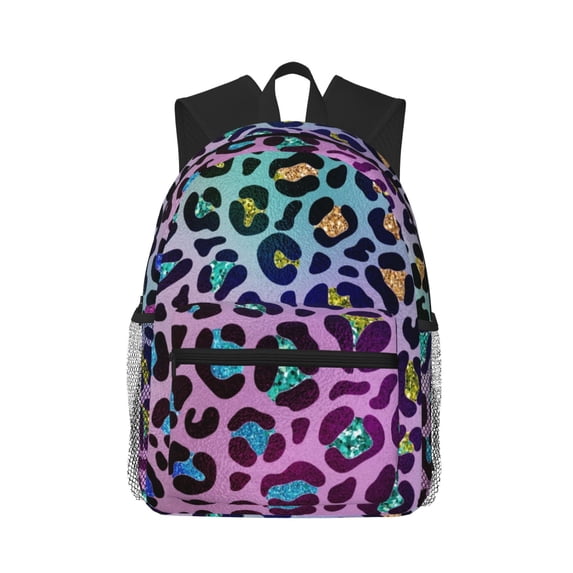 Lsque Rainbow Animal Skin Classic Casual Backpack - Large Capacity Water-Resistant Backpack for School, Work, Travel, and Outdoor Activities