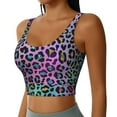 thumbnail image 1 of Lsque Rainbow Animal Skin Printed Women'S Sports Bra, Compression, Moisture Wicking, High-Impact Sports Bra For Women,Supportive sports bra-Small, 1 of 9