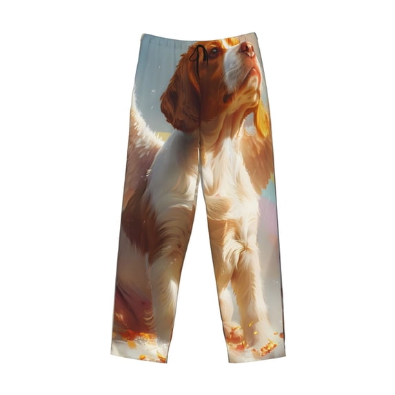 Lsque Rainbow English Cocker Spaniel Print Men's Pajama Pants, Lounge Pant - Comfortable Home Wear,Elastic Waistband, Stylish Design-Small