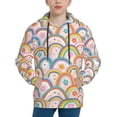 thumbnail image 1 of Lsque Rainbow Flowers Patten Youth Hoodie Sweatshirt Pullover with Kangaroo Pocket Boys and Girls Hoodie Warm Hoodie for Kids-Medium, 1 of 6
