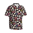thumbnail image 1 of Lsque Rainbow Flowers pattern Hawaiian Shirt for Men, Unisex Summer Beach Casual Short Sleeve Button Down Shirts-X-Large, 1 of 9
