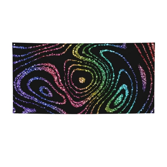 Lsque Rainbow Glitter Pattern Party Banner, Festive Banner , Holiday Celebrations and Events for Carnival Birthday Party Festival Decorations-Small