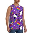 thumbnail image 1 of Lsque Rainbow Lgbt Penguin Print Men's Cotton Blend Sleeveless Muscle Shirts (S-3XL)- Moisture Wicking, Odor Protection, UPF 30+,Medium, 1 of 8
