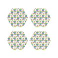 thumbnail image 1 of Lsque Rainbow Llama Pattern 4" Drink Coasters Set of 4, PVC Leather Absorbent Coasters, Table Coaster Set Decorative Coffee Cup Coasters Housewarming Gift -Hexagon, 1 of 6