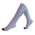 thumbnail image 1 of Lsque Rainbow Peacock Feathers Pattern Sport Compression Socks for Men & Women 15-20 mmHg Knee High Nurse Pregnant Running Medical and Travel Athletic, 1 of 6
