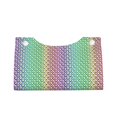 thumbnail image 1 of Lsque Rainbow Peacock Feathers Printed Long Tissue Box Cover Holder, Facial Paper Organizer Dispenser,Triangle with Bottom Belt, PVC Leather Decorative Organizer, 1 of 9