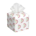 thumbnail image 1 of Lsque Rainbow Printed Tissue Box Cover Holder, Facial Paper Organizer Dispenser,Square with Bottom Belt, PVC Leather Decorative Organizer, 1 of 8