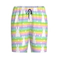 thumbnail image 1 of Lsque Rainbow Rabbit Mens Sleep Pajama Shorts,Short Pajama Pants, Cotton Ultra-Soft Knit-XX-Large, 1 of 9
