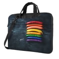 thumbnail image 1 of Lsque Rainbow Sausages On Dark Slate Pattern Laptop Bag – Portable & Slim Single-Shoulder Computer Case with Adjustable Strap, Protective, Lightweight for 13”/14”/15.6” Laptops, 1 of 8