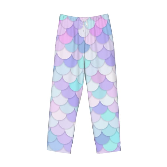 Lsque Rainbow Scales Print Men's Pajama Pants, Lounge Pant - Comfortable Home Wear,Elastic Waistband, Stylish Design-XX-Large